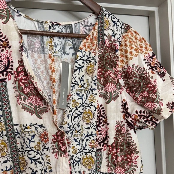 Anthropologie Somerset Poplin Romper in Orange - Picture 7 of 9